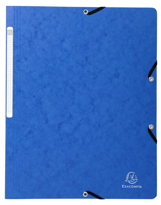 Chemise à élastique sans rabat A4 - Carton - Exacompta - Bleu