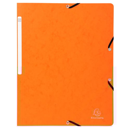 Chemise à élastique sans rabat A4 - Carton - Exacompta - Orange
