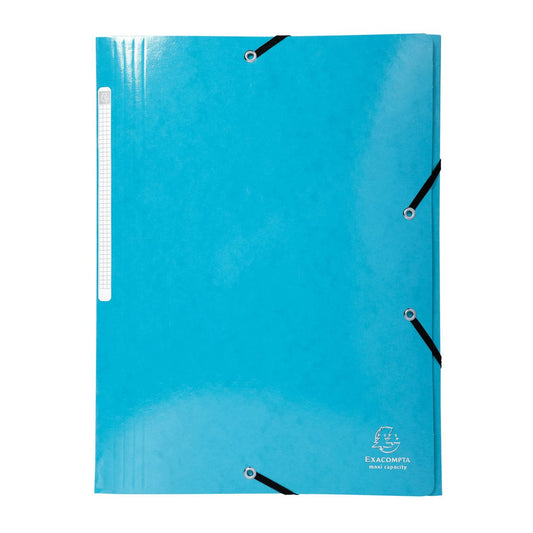 Chemise à élastique 3 rabats A4 - Maxi Capacity - Carton - Exacompta - Bleu clair