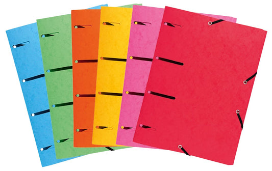 1 chemise à élastique 3 rabats A4 - Punchy - Carton - Exacompta - Coloris assortis