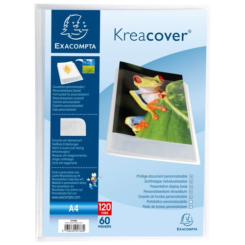 Porte-vues A4 personnalisable - Kreacover - 120 vues - Polypro - Exacompta